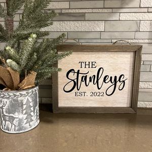 Personalized last name sized wood sign